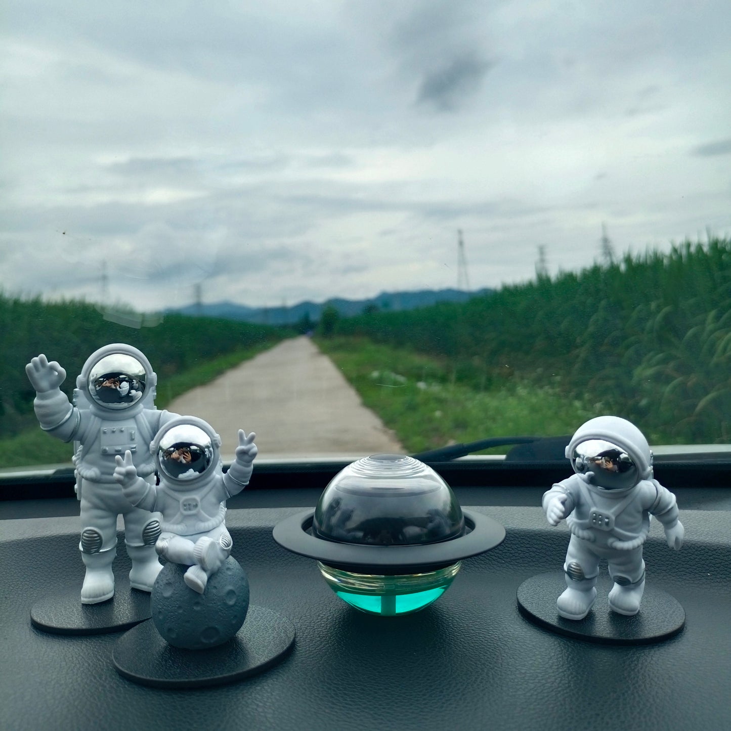 Solar Car Ornament Astronaut Planet Perfume