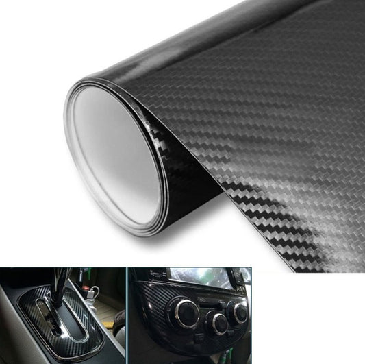 Car Styling Glossy Black Carbon Fiber Vinyl film Car Wrap