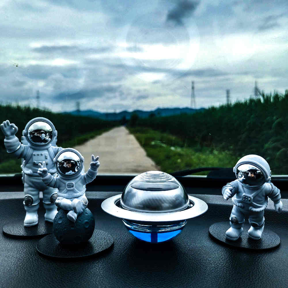 Solar Car Ornament Astronaut Planet Perfume