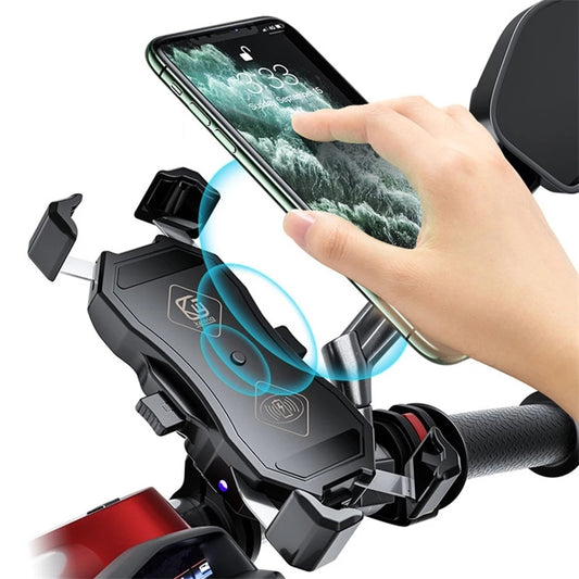 Wireless Charging Phone Holder for Motorcycle/Scooter Handlebars