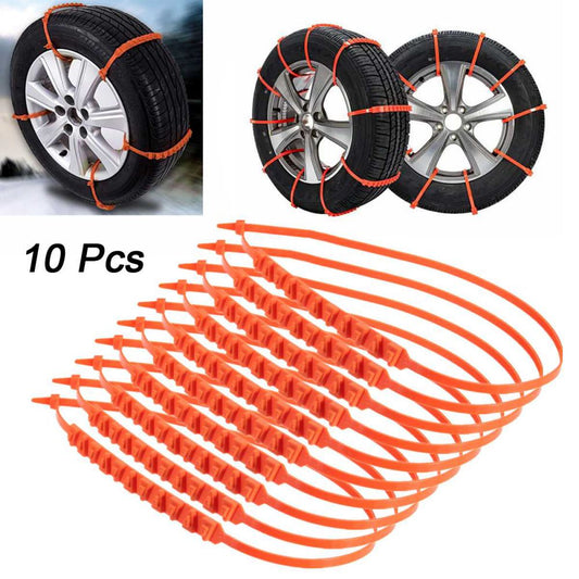 10-Piece Car Winter Tire Wheels Snow Chains - Essential Emergency Item