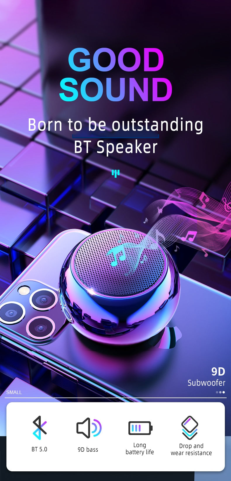 Wireless Bluetooth Mini Multi-Function Speaker - Portable and Durable Design for Superior Sound Quality